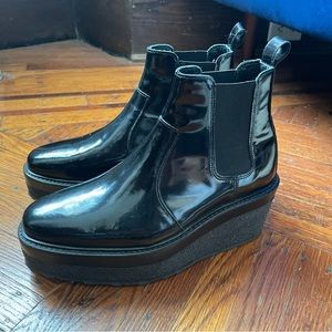 Pierre Hardy leather platform chelsea boots